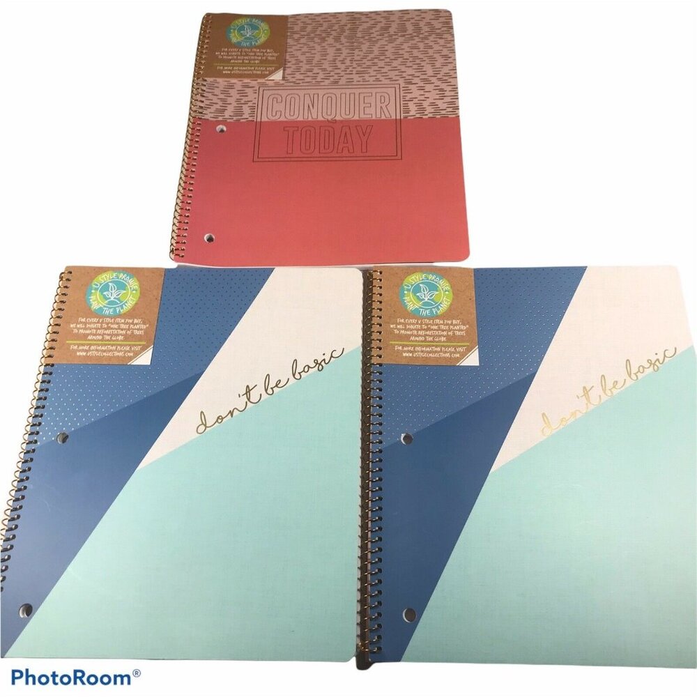 Lot Of 3 UStyle Inspirational Spiral Notebooks New